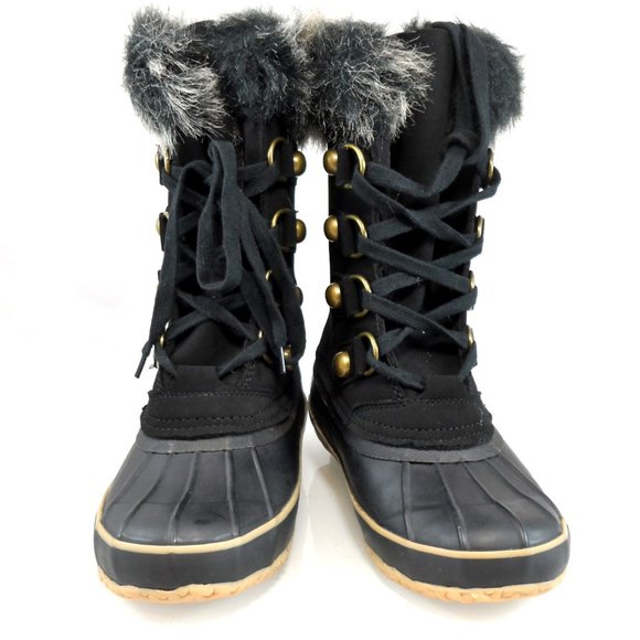 NEW Juicy Couture Waterproof Lace-Up Faux Fur Trim Duck Toe Winter Snow Boot 9 - Picture 3 of 10